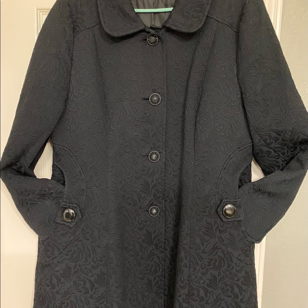 Womens Black Apt 9 Dressy Car Coat size XL
